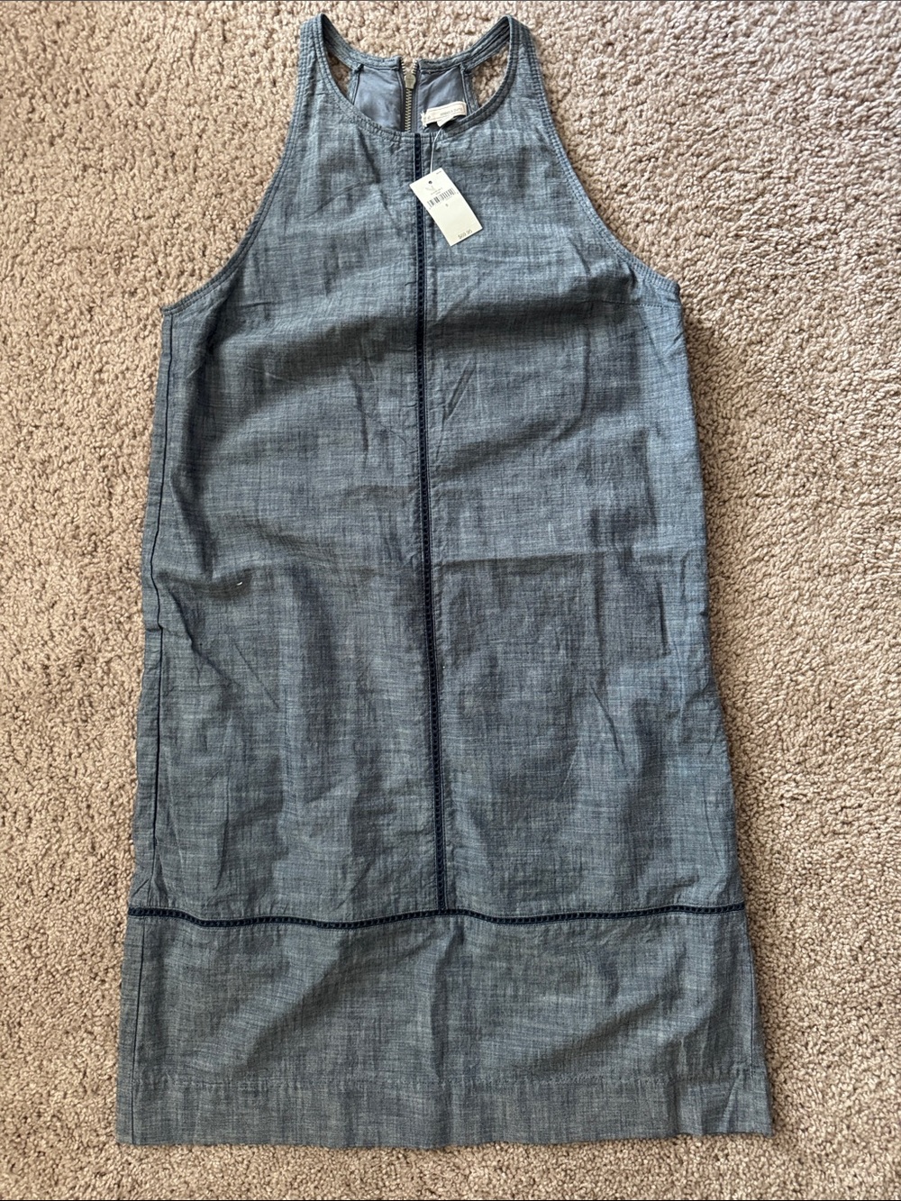 GAP Sleeveless Chambray Dress in Light Blue